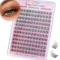 EMEDA Cils en grappe naturels 12mm Faux Cils Naturels Set d'extension de cils individuels DIY Cils en grapp DIY Naturels Wispy Cluster Lashes (EME134-12mm)