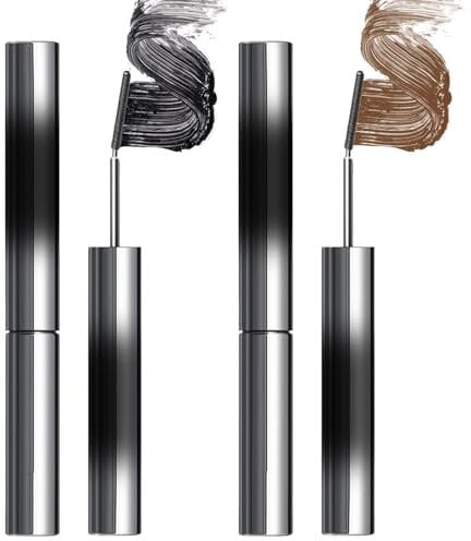 Washable Metal Wand Mascara, Extra Slim Charming Eyelash Look, Bristleless Metal Mascara, Quick Dry, Lasting Natural Lash Makeup,3D Curling Eyelash Iron Strong Mascara Long Lasting, No Flaking.