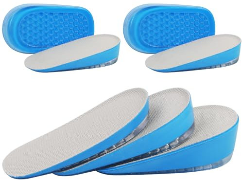 URAQT Semelles de Talon d'Augmentation - Hauteur Augmentation Talonnette Grandissante Invisibles, Intérieures Elastique et Respirantes - 2 Paires