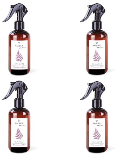 Ámbar Activación Cerezo en Flor – Pack de 4 Ambientadores en Spray (4x225ml) – Fragancia Floral, Fresca y Duradera, Ideal para Hogar, Oficina y Coche – Total 900ml