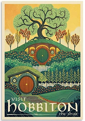 SZTVECFW Puzzle 1000 Teile Hobbiton Lake Middle Earth LOTR Poster Spielzeug for Erwachsene Dekompressionsspiel Klassisches Lernspielzeug-Puzzle 38 * 26 cm