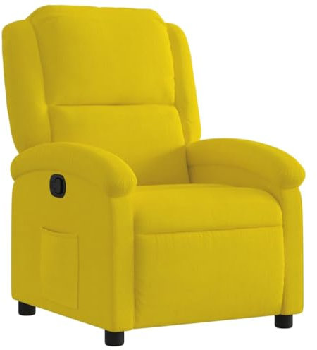 ULUYYUC Retro Sessel Schreibtischstuhl Esszimmerstühle Sessel & Stühle - Relaxsessel Gelb Samt für Schlafzimmer Balkon Büro Küche