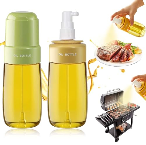 Colexy Pulverizador de Aceite,2 PCS 220ml Pulverizador de Aceite para Cocinar, Botella Dispensadora de Aceite de Oliva,Accesorios Cocina,para Freidora de Aire, Ensaladas, Barbacoas