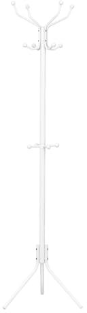 eSituro Porte-manteau en Forme d'Arbre avec 12 Crochets, Portant à Vêtements sur Pied pour Couloir, Chambre, Vestiaire, en Métal pour Vestes, Chapeaux et Sacs, 45x40x173 cm, Blanc