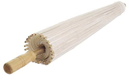 FOMIYES Oil Paper Bamboo Umbrella White Paper Parasol for Diy Painting for Wedding Photo Props and Home Decor