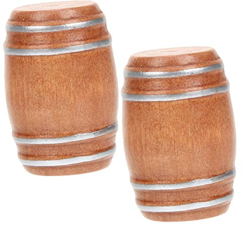 BESPORTBLE 2 Stück Mini Holzfass Modell Miniatur Bier und Weinfass für Puppenhaus Deko Kreative Mini Haus Zubehör für DIY Miniatur Szenen und Sammler