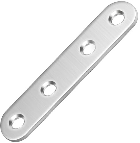 Flat Brackets for Wood 36 x 13 x 2mm ( Pack of: 4 ) Straight Brace, Mending Plates Premium Steel Galvanised Connecting Repair Fixing