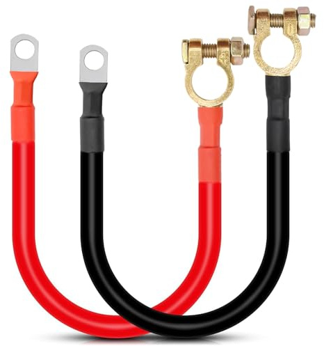 Hoypeyfiy 2 Stück Batterie Wechselrichter Kabel 25mm² 3AWG mit Batterieklemmen, für Autos, Schiffe, Solarenergie, Wohnmobile, Motorräder, 12V/24V, 30cm