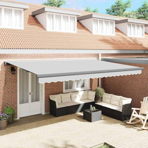 Emmtore Markise Metall Anthrazit,Manuell,5 x 3 m