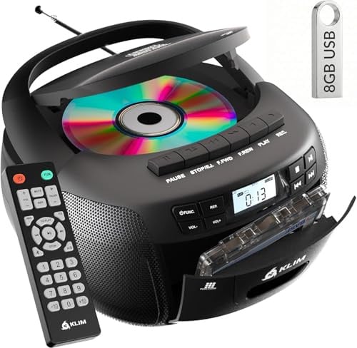 Cd-cassette Player USB, AM FM Radio Bluetooth | Telecomando, Registrazione su Nastro, AUX, Stereo per Casa, Alimentazione AC DC, Esperienza Musicale Versatile