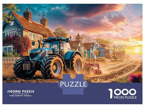 Traktorszene 1000er Puzzle Mit Passgenauigkeit Klassikpuzzle Retro Malerei Als Logik-Skill-Puzzle Für Schöne Dekorations-Puzzle Für Denksport-Freunde 38x26cm/1000pcs