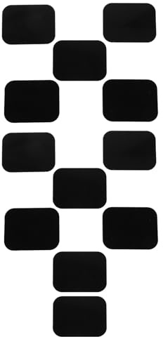SILENRADAWN 12pcs Adhesive Backed Metal Plates for Magnetic Phone Holder Rectangular Shape Removable Sticky Iron Plates for Car Mount Accessories