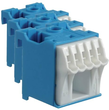 Hager Quick Connect – Steckdosenleiste Neutral 1 x 25 mm2 + 5 x 4 mm2 (Packung mit 3)