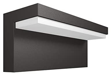 Philips Bustan LED Outdoor Wandleuchte (9 W), wetterfeste Außenleuchte mit warmweißer, dimmbarer LED Beleuchtung, anthrazit