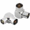 AusseL TV PAL Female to Male Coaxial Connector, Right Angle Coaxial Adapter, Silver Tone Plated 2-Pack