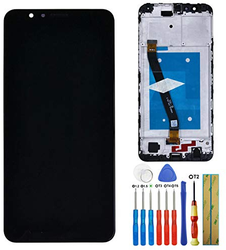 E-yiiviil Écran LCD de rechange compatible avec Huawei Honor 7X BND-AL10 L21 L24 TL10 écran tactile numériseur Assembly verre Noir + Cadre