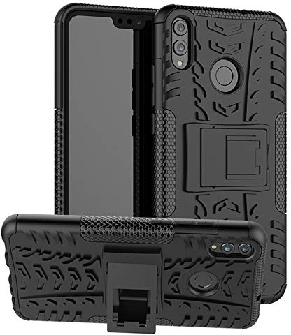Yiakeng für Huawei Honor 8X Hülle, Honor 9X Lite Hülle, Doppelschicht Stoßfest Schlank Silikon 360 Grad Schutz Mit Ständer für Huawei Honor 8X/9X Lite(Schwarz)