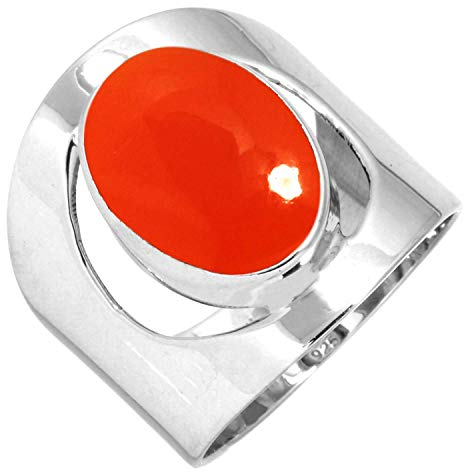 Jeweloporium Orange Natürlich Karneol 925 Silber Ringe für Damen mit Stein viktorianisch Silber Ringe Größe 56(17.8) Engagement Geschenk Handgefertigt Schmuck