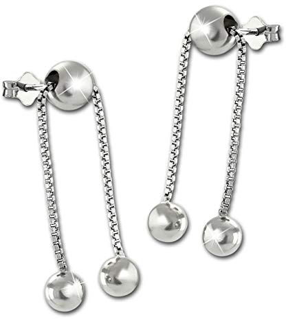 SilberDream Ohrringe Ohrhänger 925 Echt Silber Kugeln Damen Schmuck SDO6715J Silber Ohrhänger