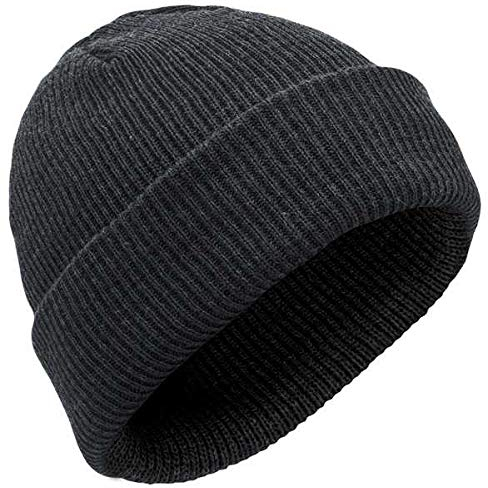 Elbe Beanie Merino Strickmütze Anthrazit, Anthrazit
