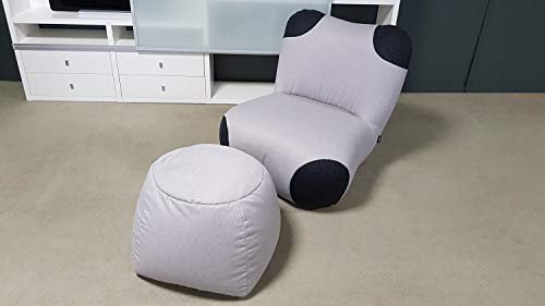 Möbel Akut Sessel Sitzkissen Set Hocker Pouf Pandabär Rolf Benz freistil 171 signalgrau Schwarzgrau