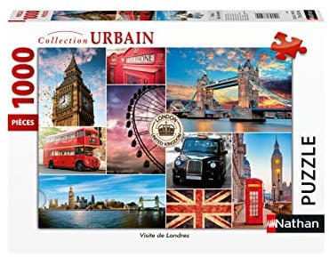 Nathan - Puzzle Erwachsene - Puzzle N 1000 p - Londoner Besuch - Erwachsene und Kinder ab 14 Jahren - Hochwertiges Puzzle - Städte und Sehenswürdigkeiten - 87632