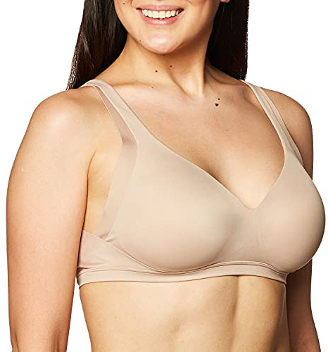 Warner's Women's No Side Effects Underarm and Back-Smoothing Comfort Wireless Lightly Lined T-Shirt Bra Ra2231a, Toasted Almond, Large