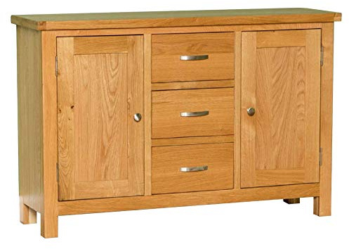 RoselandFurniture London Oak Large Sideboard Cabinet for Dining Room