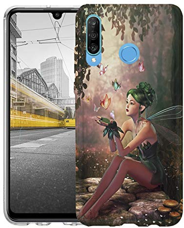 KX-Mobile Hülle für Huawei P30 Lite Handyhülle Motiv 1409 Elfe Fee Manga Anime Fanatasy Premium Silikonhülle SchutzHülle Softcase HandyCover Handyhülle für Huawei P30 Lite Hülle