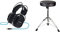 Alesis DRP 100 - Professioneller E Drums/Schlagzeug Monitoring Kopfhörer, Schwarz & RockJam Verstellbarer Trommelhocker mit gepolstertem Sitz
