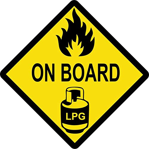 Sticker-Designs 15cm! Klebe-Folie Wetterfest LPG Gas An-On-Board Warning-Warnung T332 UV&Waschanlagenfest Auto-Aufkleber