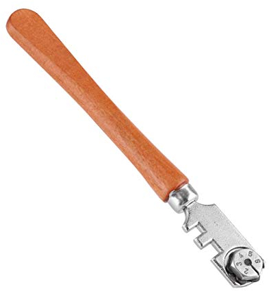 Tagliavetro, Diamante Tagliavetro, Tagliavetro Professionale a Sei Ruote da 130 mm, Taglierina per Vetro Professionale a 6 Ruote, Utensile da Taglio Artigianale con Manico in Legno