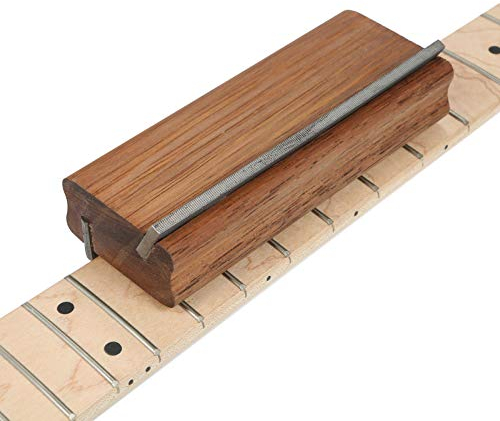TAOZUA Feile für Bundstäbchen, aus hartem Merbau hergestelltes Gitarrenbund, Krönenende Feile, 35/90 Grad