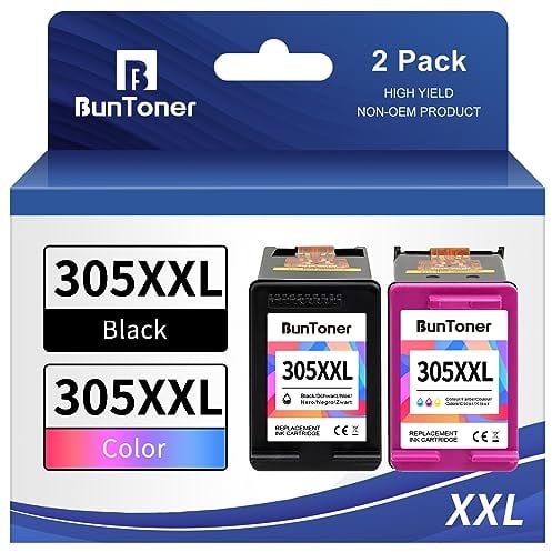 BunToner 305 XL patronen Kompatibel für hp 305 druckerpatronen XL Set für HP DeskJet 2720e 4120e HP Envy 6000 6420e Pro 6430 6432 Drucker(Schwarz,Farbe,2-Pack)