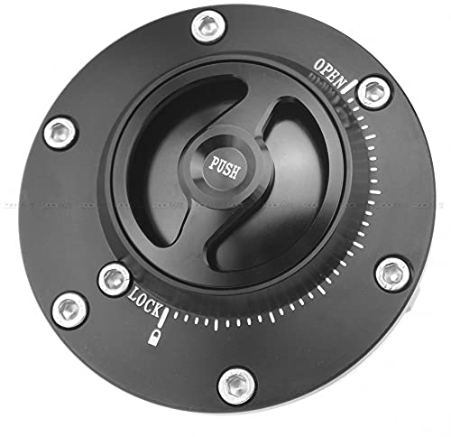 Tankdeckel für Triumph Tiger 800/900 Daytona 675/R Street Triple 675 RX Speed Triple 1050 R ABS Motorrad Gasabdeckung Keyless Quick Release (schwarz)