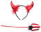 Halloween Teufelshörner Haarreif Und 43cm Dreizack Teufel Kostüm Karneval Halloween Deko Hörner Kopfschmuck Teufel Accessoire