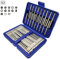 50pcs S2 Hex Bit Set, Torx Screwdriver Sets Steel Magnetic Power Tools Repair Kits 75mm Long Screwdriver Bits with Blue Storage Box (Plating)