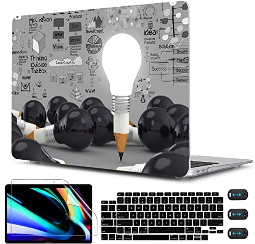 CISSOOK Creative Bulb Hartschale für MacBook Air 13 Zoll A2337 M1 A2179 A1932 mit Touch ID 20212018 Release, Kunststoff Hartschale Cover mit Tastaturabdeckung für MacBook Air 13 mit Retina Design