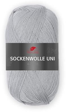 Pro Lana Sockenwolle Uni 4-fach 433 -hellgrau