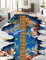 3D-Bodenwandbilder Wohnzimmer Schlafzimmer 3D Bodenfliesen Brücke Delphin Wasserdichte Tapete Für Badezimmer Pvc Wasserdicht Für Küche 3D Boden Wandbilder Fotodruck,250X175Cm Selbstklebend Aufkleber