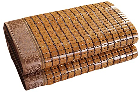 Karbonisierte Sommer-Schlafmatte aus Bambus Gitter aus Bambusfaser Startseite Schnellkühlung Matratze aus Eisseide Für Schlafzimmer Doppelbett Student,A-150 * 195CM