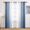 DWCN Blaue Vorhänge aus Kunstleinen, Ombré, durchscheinend, Halbvoile, für Schlafzimmer und Wohnzimmer, 2er-Set, Fenstervorhang, 132 x 274 cm lang, Jeansblau