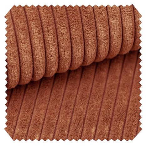 novely® PORTO - Polsterstoff in Breitcord-Optik - Ultraweicher Möbelstoff - Pflegeleichte Meterware 1 lfm Farbe: 41 Orangerot