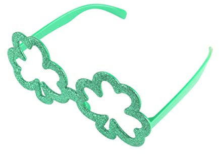 MERRYHAPY Kostüm Mit Shutter-Brille Shutter-Sonnenbrille Glitzerbrille Grün Grüne Shutterbrille Kleeblatt-Brille Kostümkostüme Für Erwachsene St Patrick Tagesbrille Lustig Kind Irland