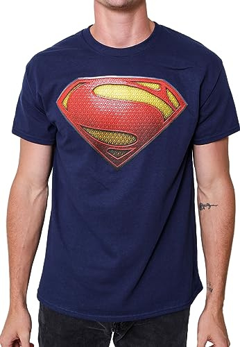 Superman Logo Symbol Justice League DC Kostüm Erwachsene T-Shirt, Marineblau, Mittel