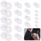 QESSUVNC 100 Paare Druckknöpfe Weiß Kunststoff Knopf Transparente Druckknopf Annähen Unsichtbare Druckknöpfe zum Annähen für DIY Kleidung Knöpfe, 7 mm, 12 mm, 15 mm, 21 mm