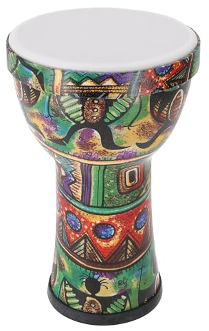 GURU SHOP Farbige Djembe/Holztrommel/Percussion Rhythmus Klang Instrument - Motiv 5/27 cm, Mehrfarbig, Musikinstrumente