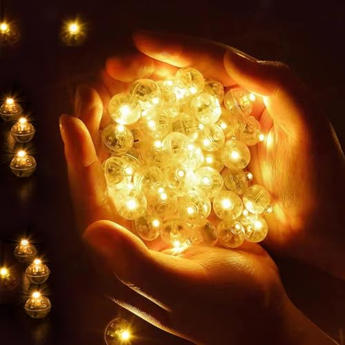 100 PCS LED Ballons Lampes, Mini Ballons Lumineux à LED Boule, Rond LED Balloon Lumière Multicouleur pour Noël, Nouvel An, Mariage, Intérieure Extérieure, Décoration de Fête de Halloween