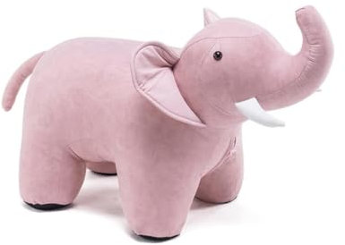 Petit Tabouret Mignon éléphant Animal Repose-Pieds en Cuir PU créatif éléphant Chaussure Tabouret à Langer Maison Porte siège Tabouret Bas(Pink)