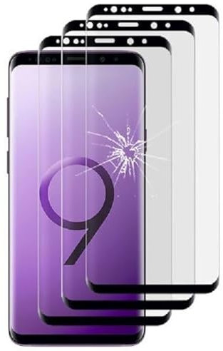 HQ-CLOUD Lot de 3 Verre Trempé Couverture Complète Pour SAMSUNG GALAXY S9 .Film de Protection d'écran BORD NOIR- Anti Rayures - Ultra Résistant Dureté 9H